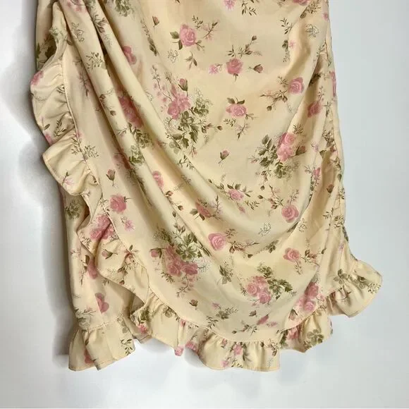 CIDER Floral One Shoulder Ruffle Mini Dress Small - Picture 3 of 11